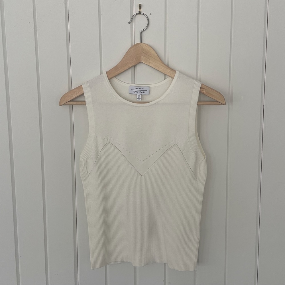 & Other Stories Knit tank with pointelle detail. Off-White, Sz small